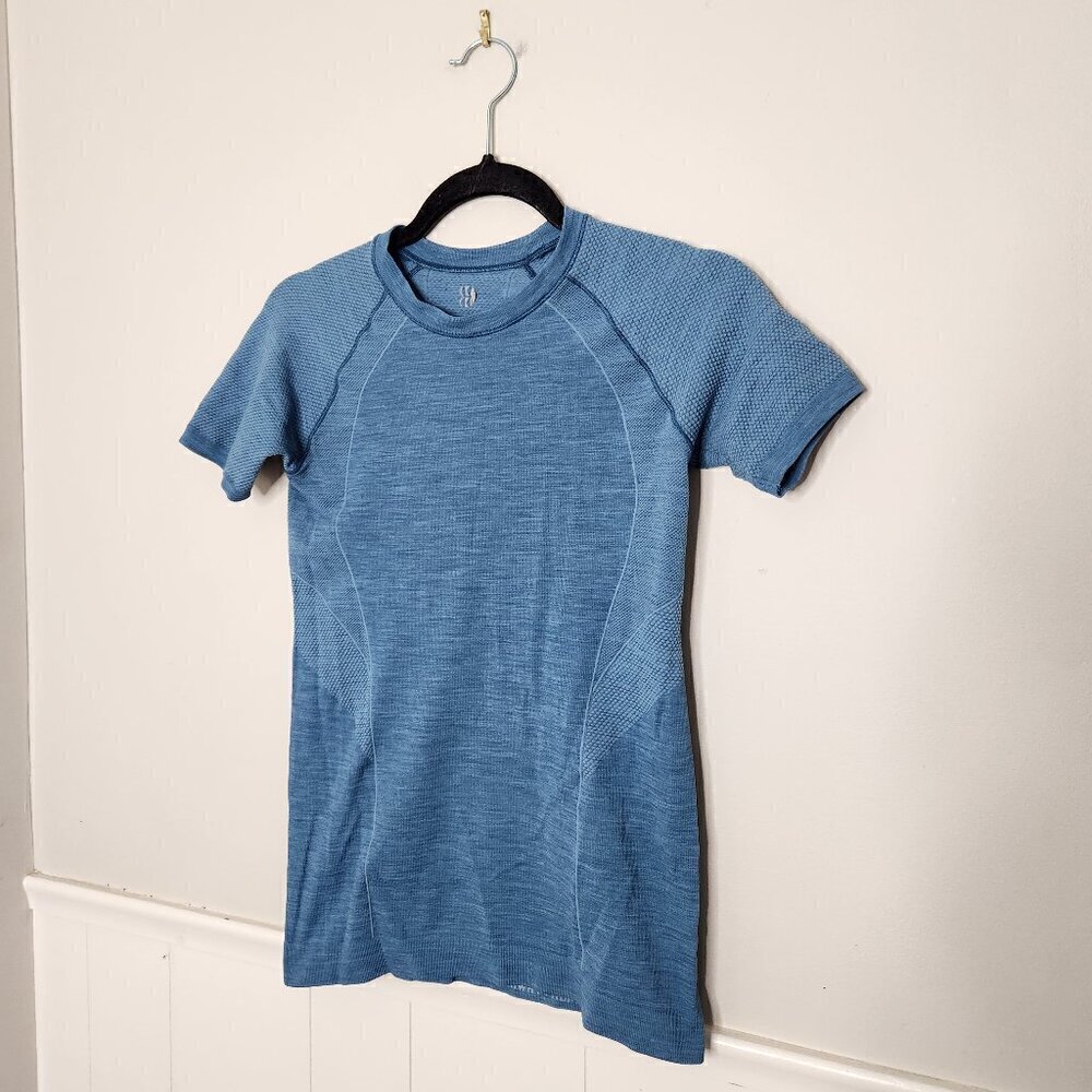 SWEATY BETTY Blue Athlete Seamless Workout T-Shirt